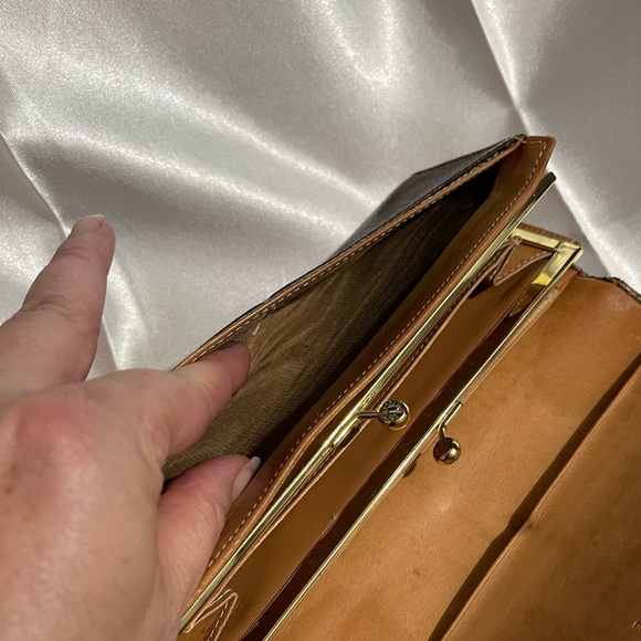 Celine - RARE!! Kisslock Macadam Brown Long Wallet - Picture 13 of 15